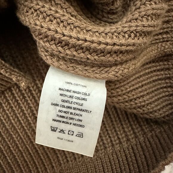 Margaret O'Leary Womens Shawl Collar Cardigan Sweater Size XS Brown Chunky Knit - Picture 7 of 12